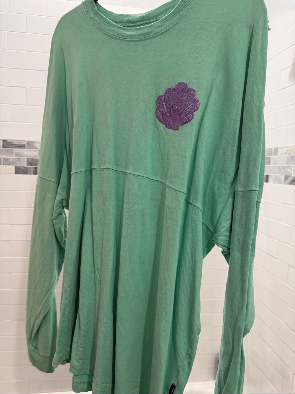 Women's Green Ariel Disneyland Spirit Jersey  with Purple Shell Patch